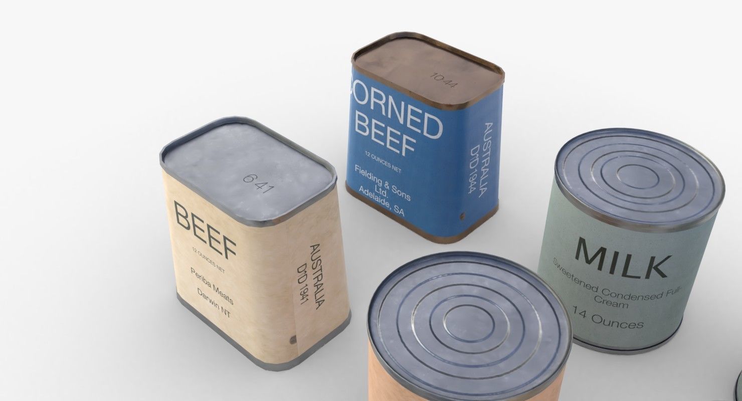 Australian Combat Rations WWII Low-poly 3D model_7