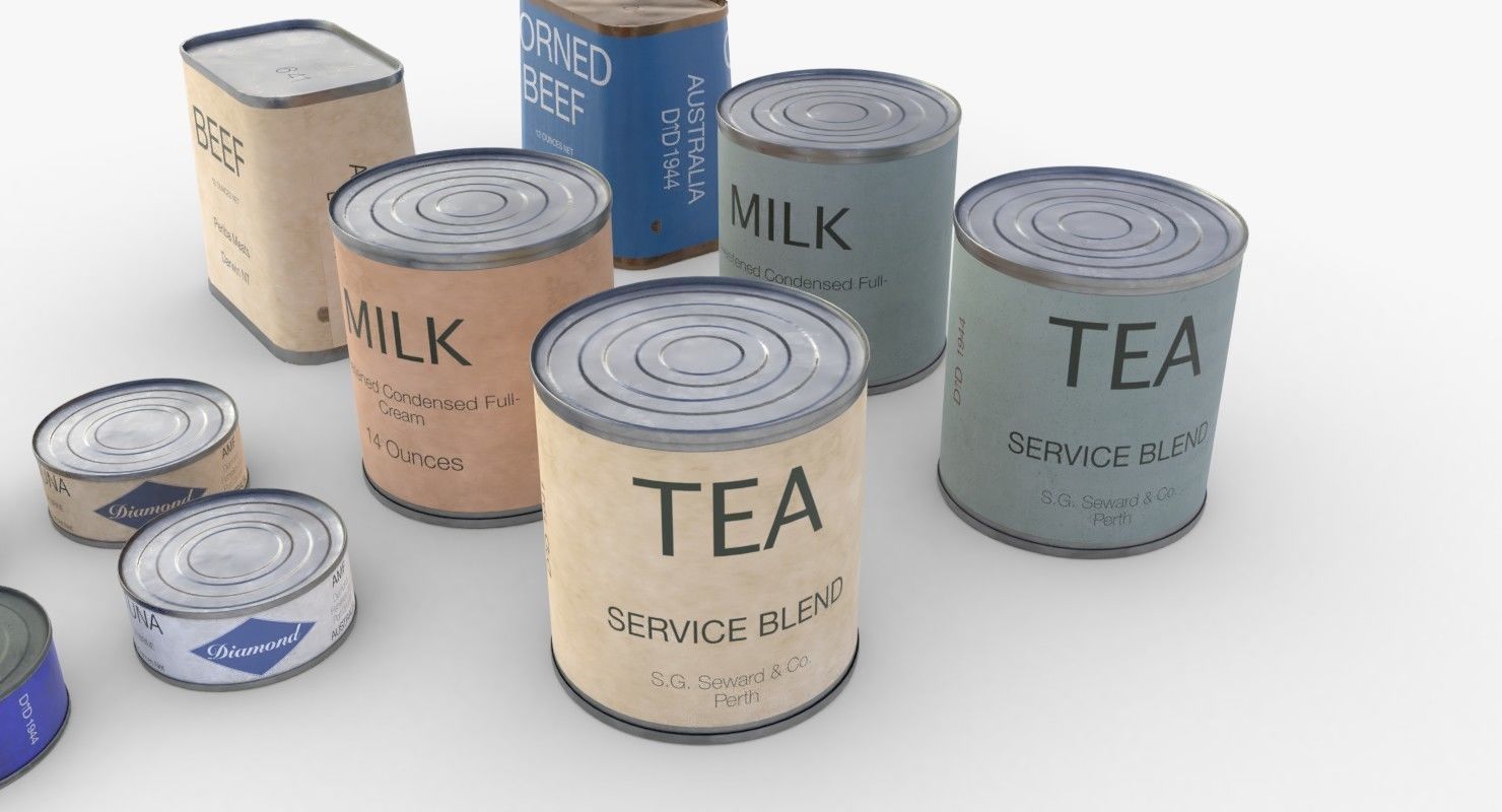 Australian Combat Rations WWII Low-poly 3D model_6