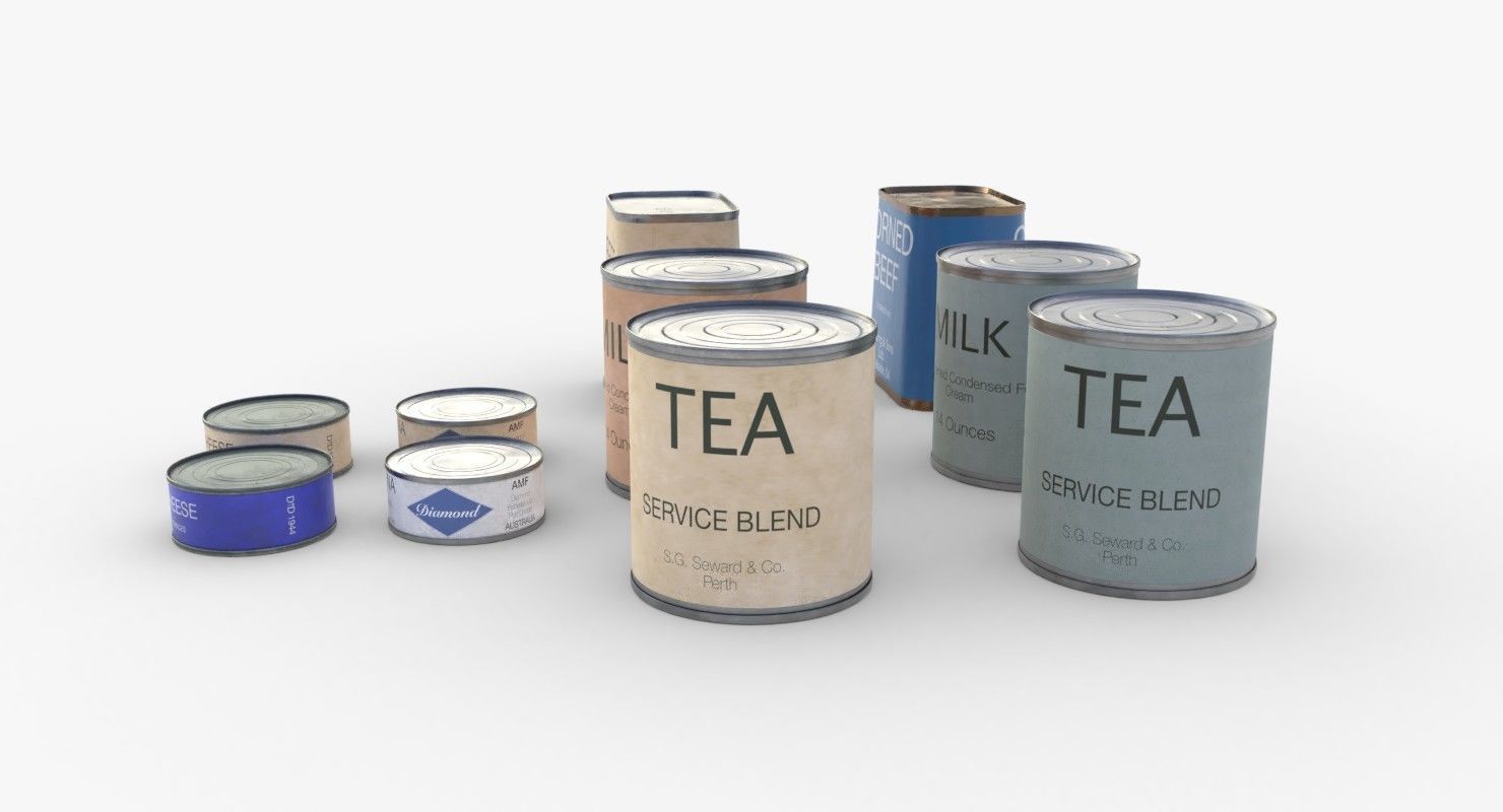 Australian Combat Rations WWII Low-poly 3D model_4