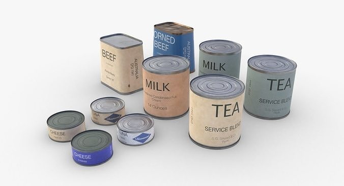 Australian Combat Rations WWII Low-poly 3D model