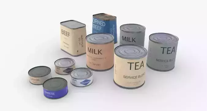 Australian Combat Rations WWII Low-poly 3D model Australian Combat Rations WWII Low-poly 3D model