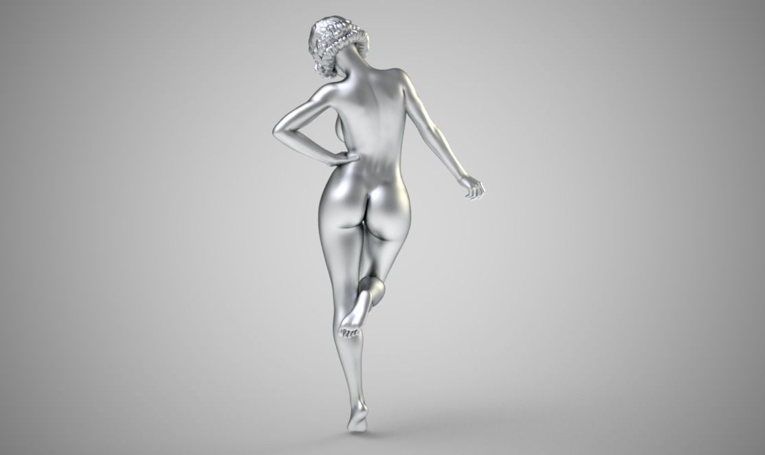 Euphoria silver nude woman 3D print model_6