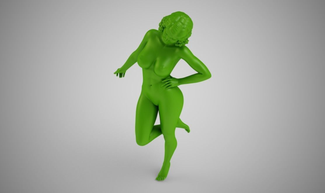 Euphoria silver nude woman 3D print model_12