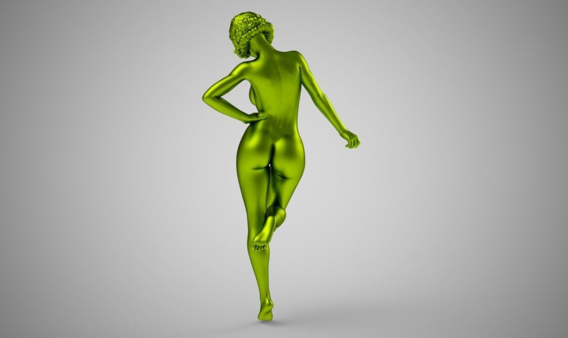 Euphoria silver nude woman 3D print model_7