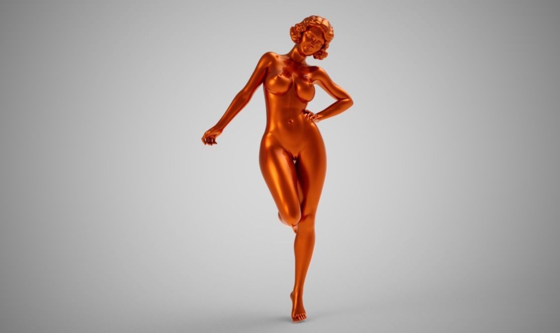Euphoria silver nude woman 3D print model_5