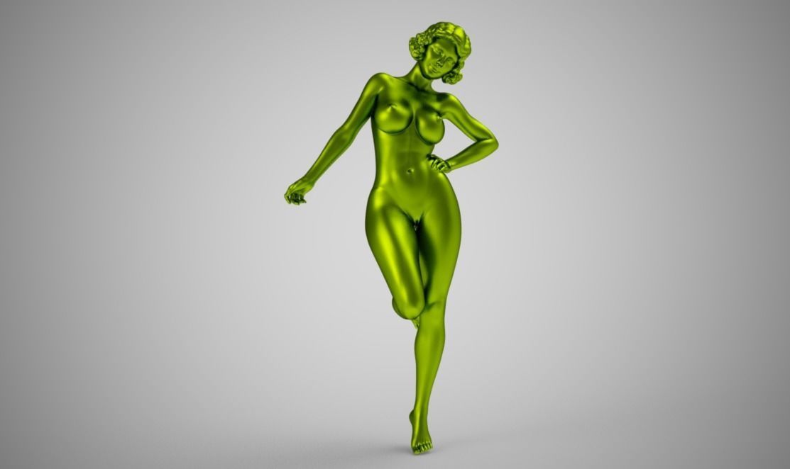 Euphoria silver nude woman 3D print model_4