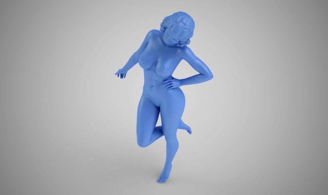 Euphoria silver nude woman 3D print model_10