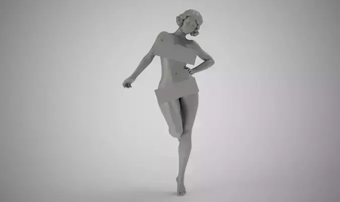 Euphoria silver nude woman 3D print model