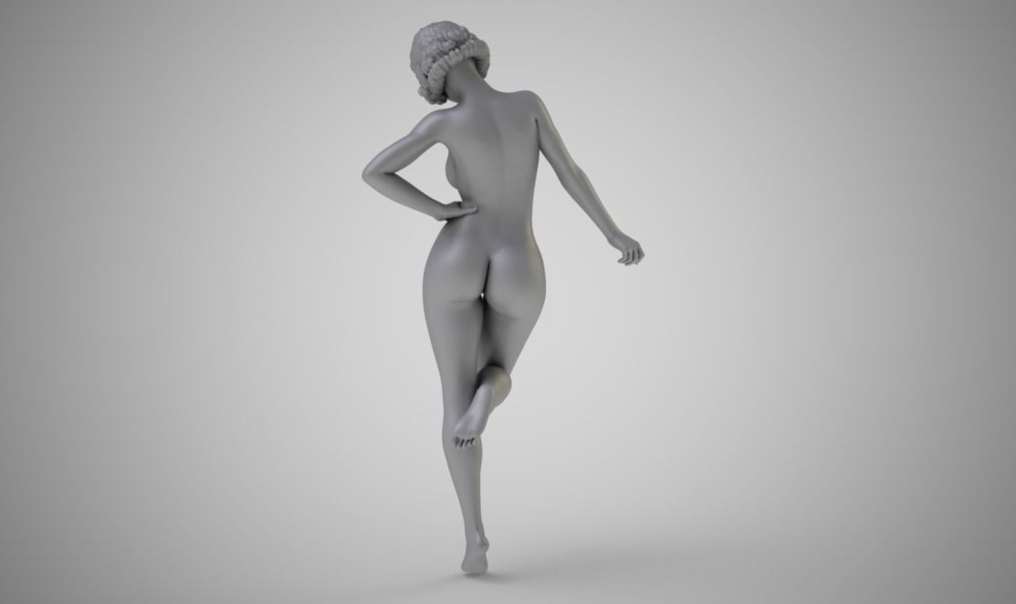 Euphoria silver nude woman 3D print model_2