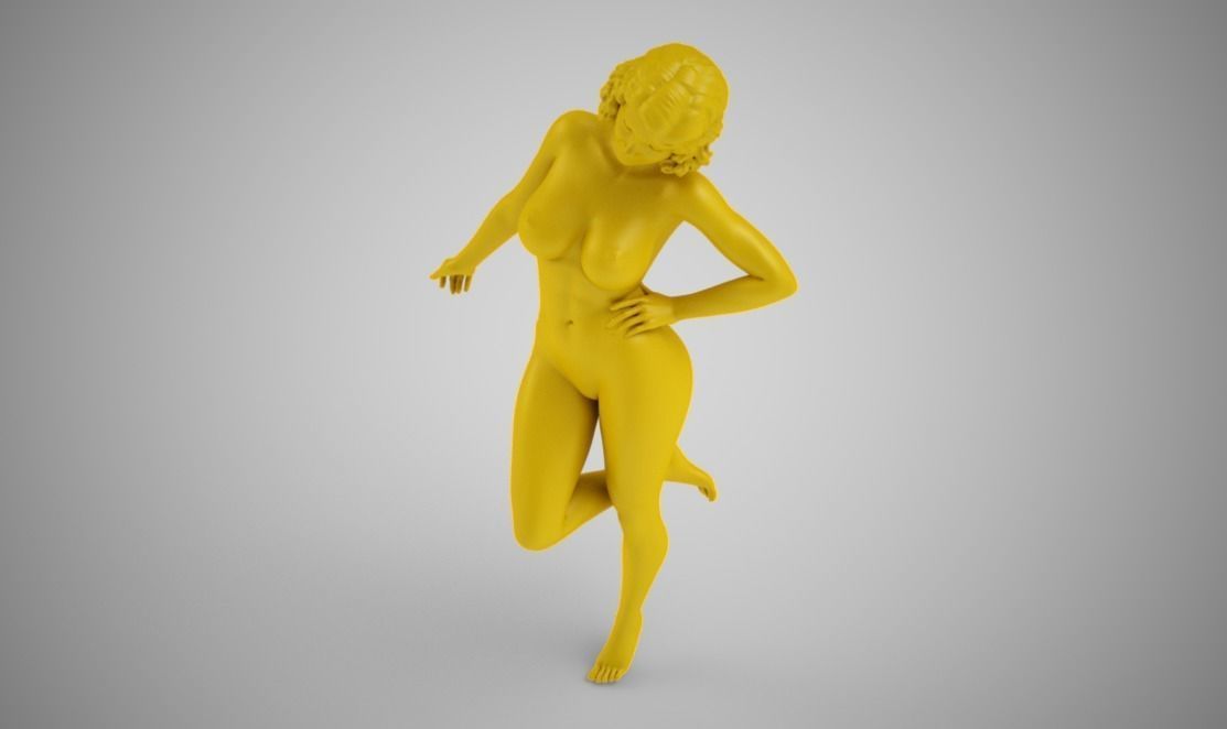 Euphoria silver nude woman 3D print model_13