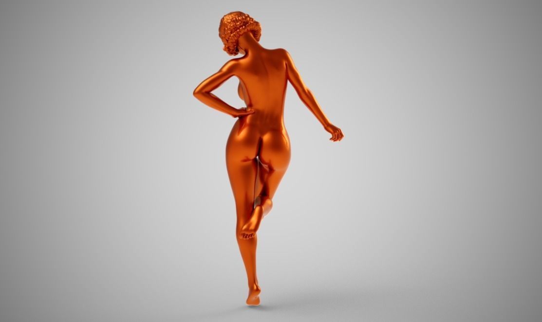 Euphoria silver nude woman 3D print model_8