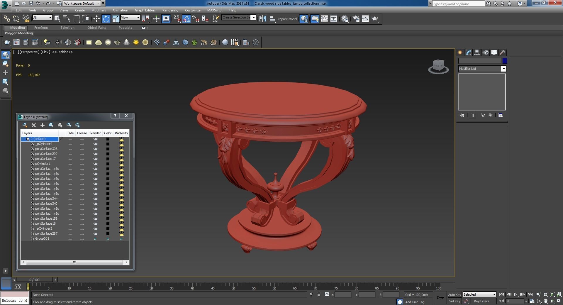 Classic wood side tables jumbo collections 3D model_10