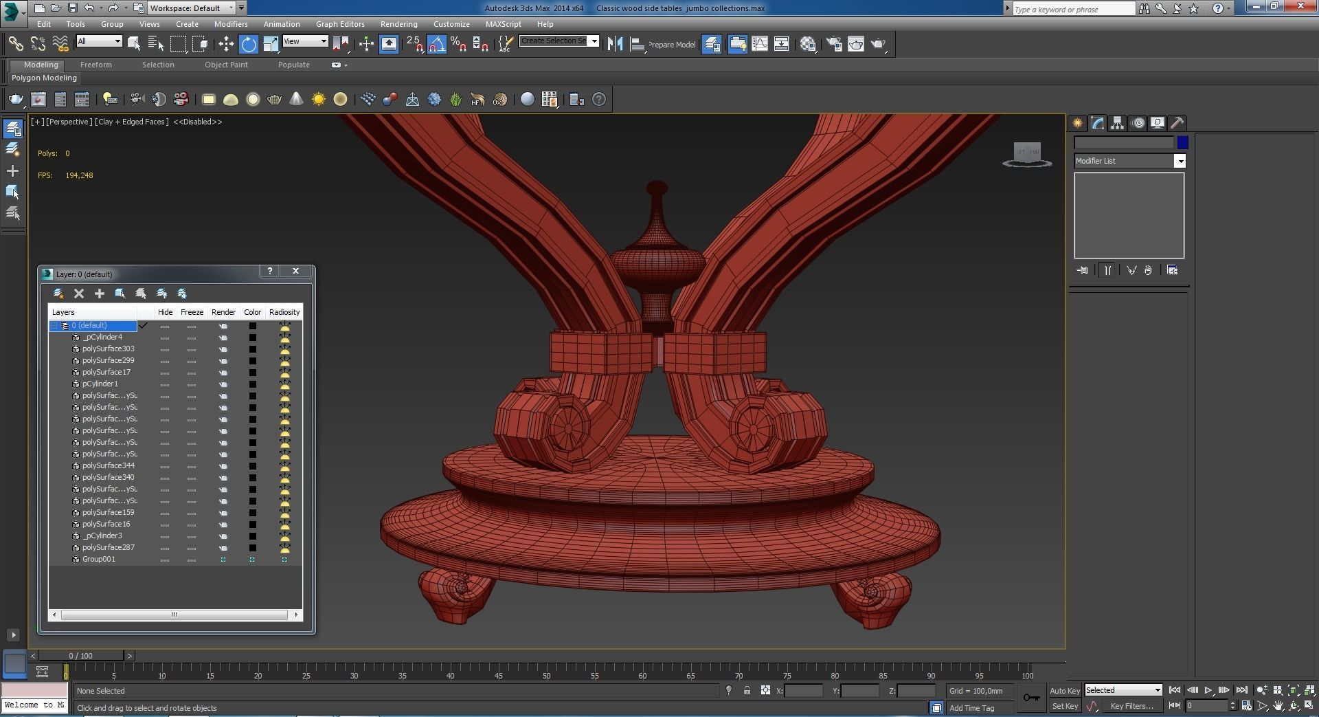 Classic wood side tables jumbo collections 3D model_15