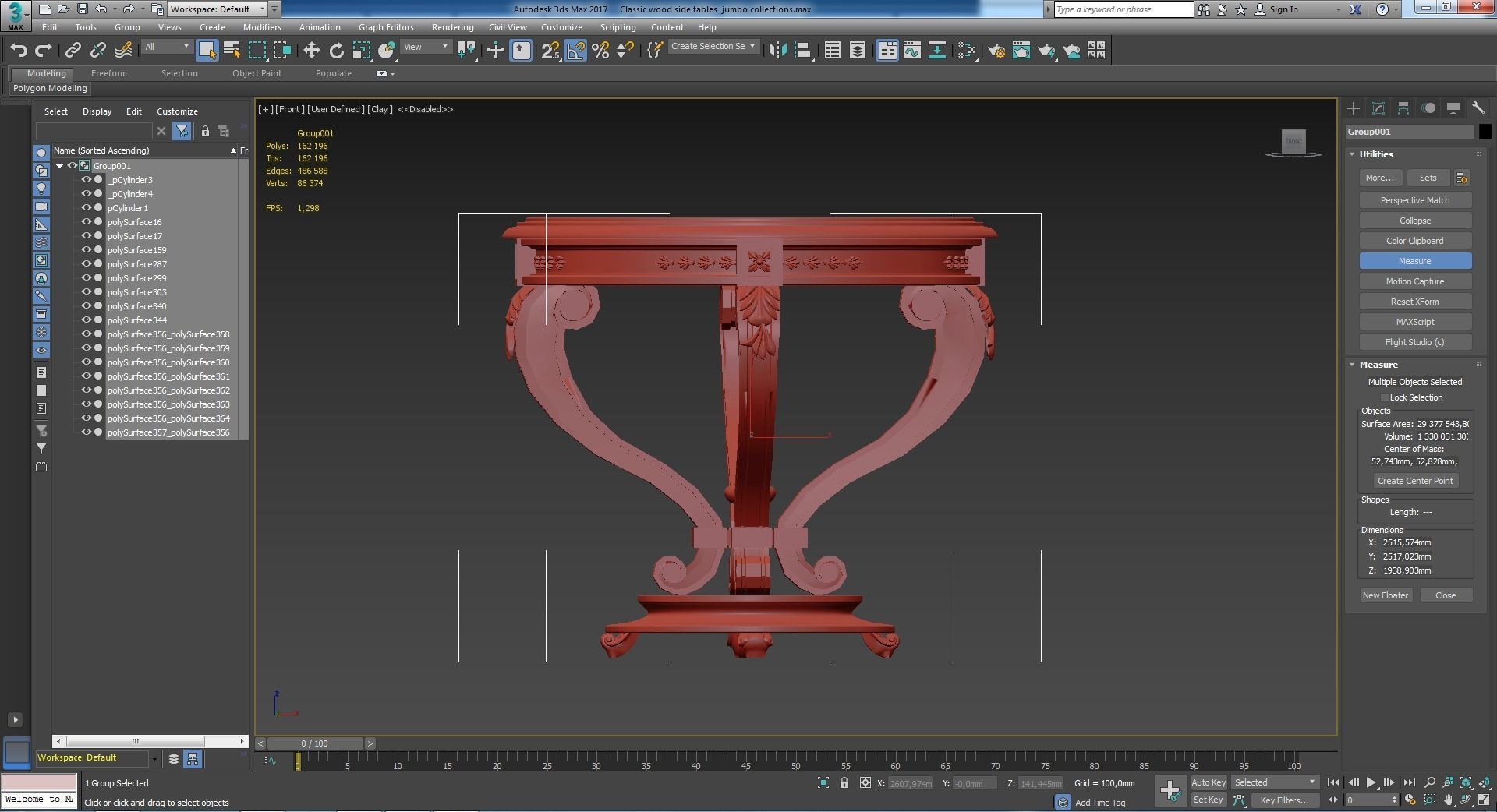 Classic wood side tables jumbo collections 3D model_18