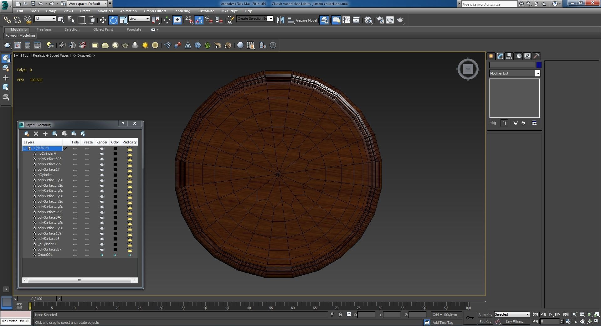 Classic wood side tables jumbo collections 3D model_7