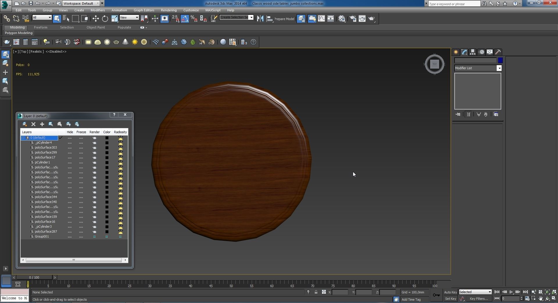 Classic wood side tables jumbo collections 3D model_2