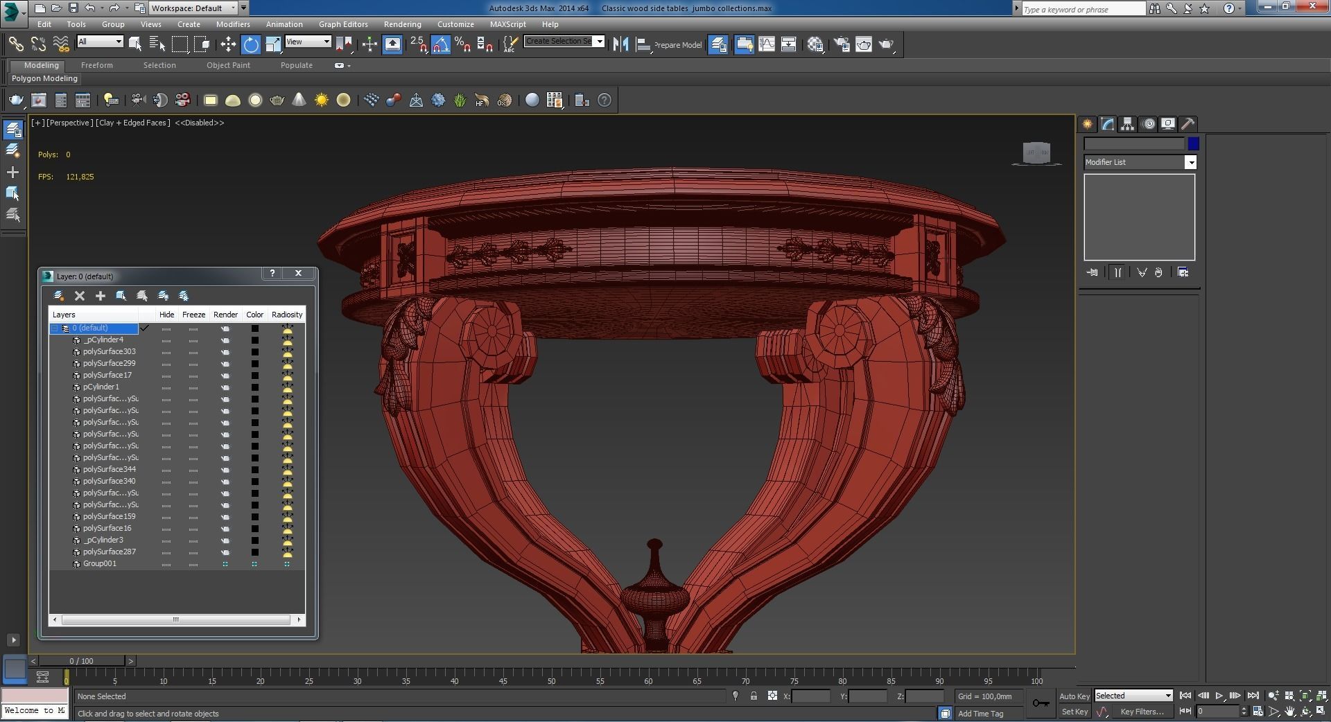 Classic wood side tables jumbo collections 3D model_16