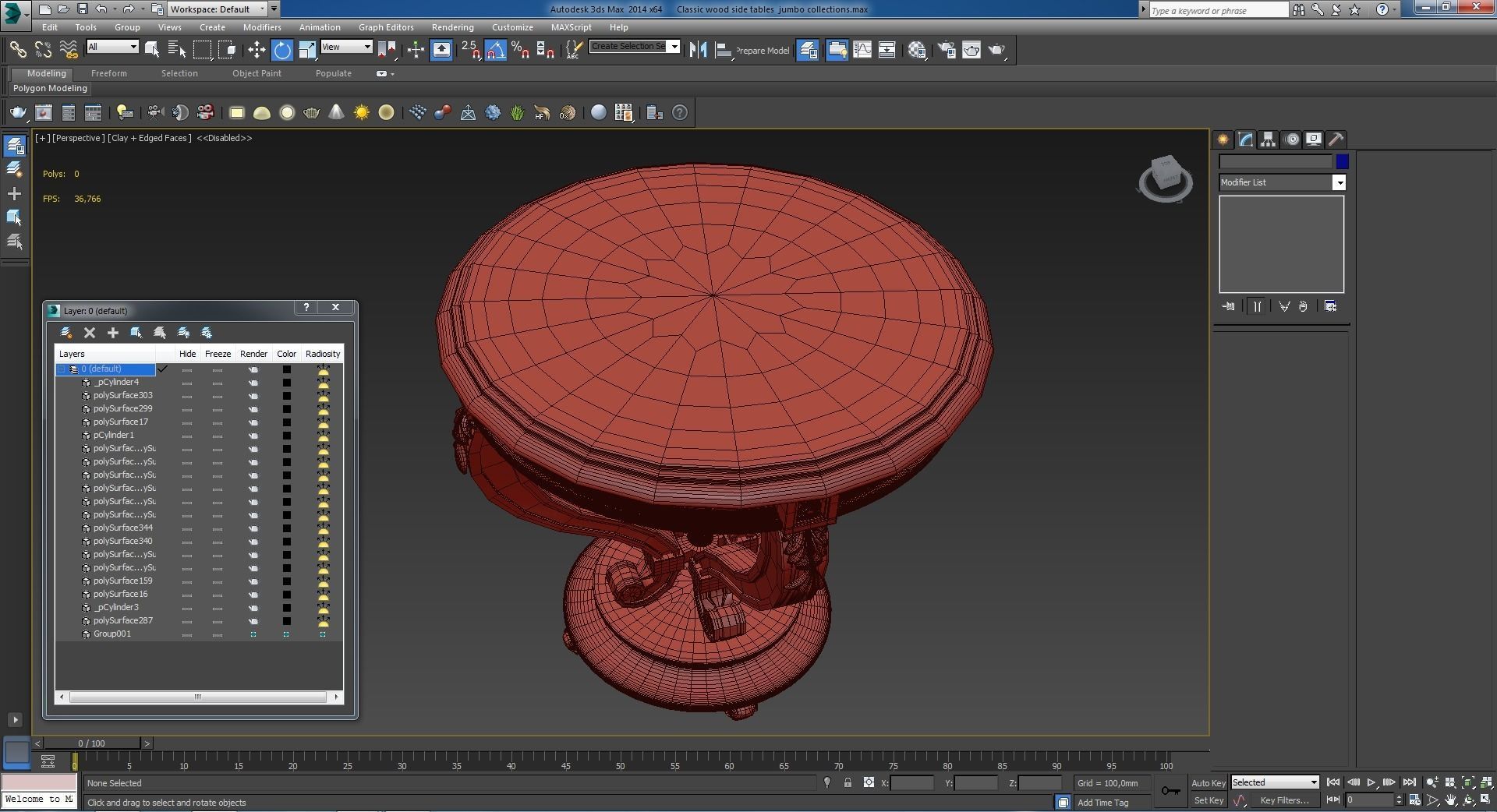 Classic wood side tables jumbo collections 3D model_17