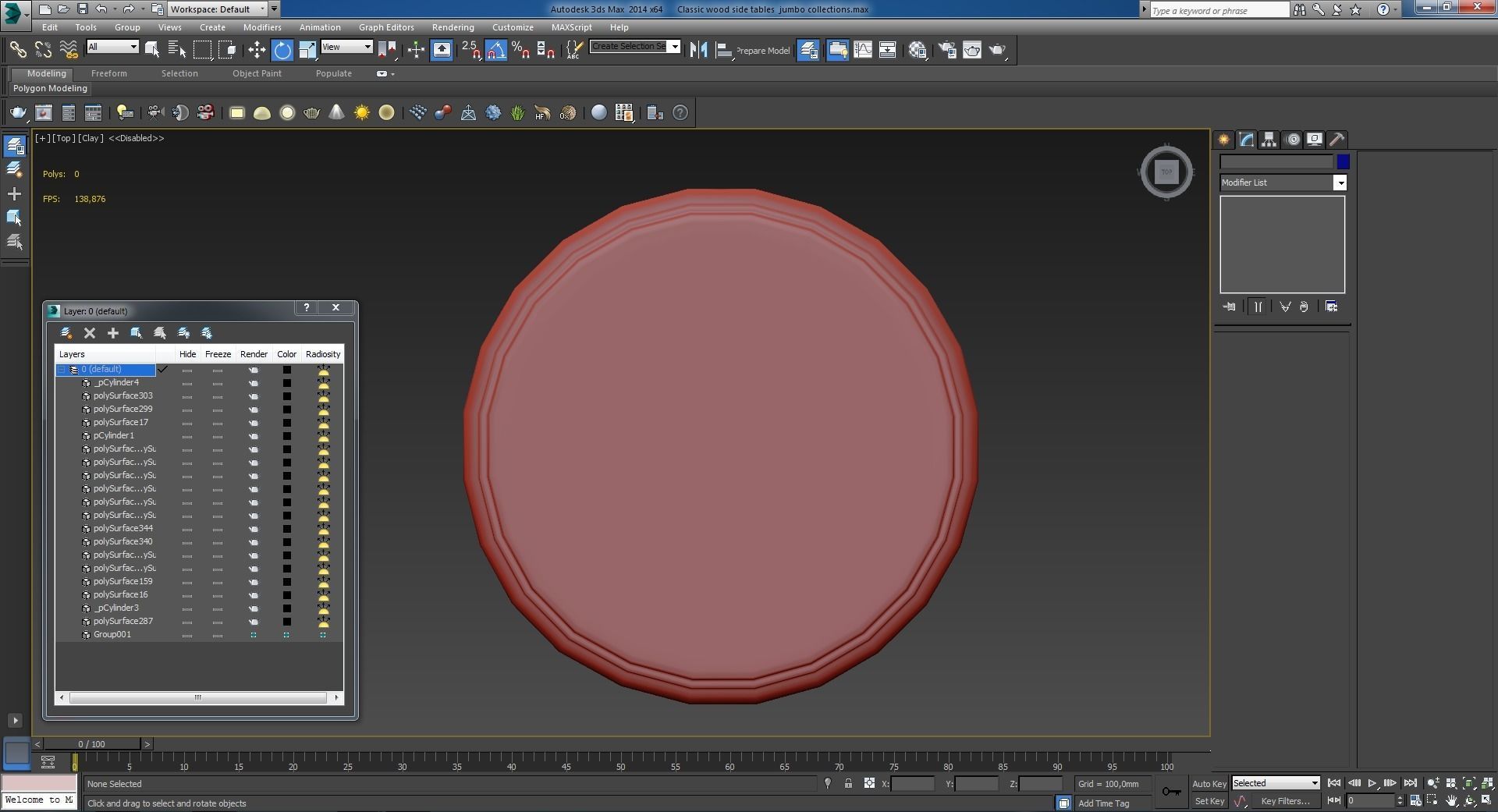 Classic wood side tables jumbo collections 3D model_12