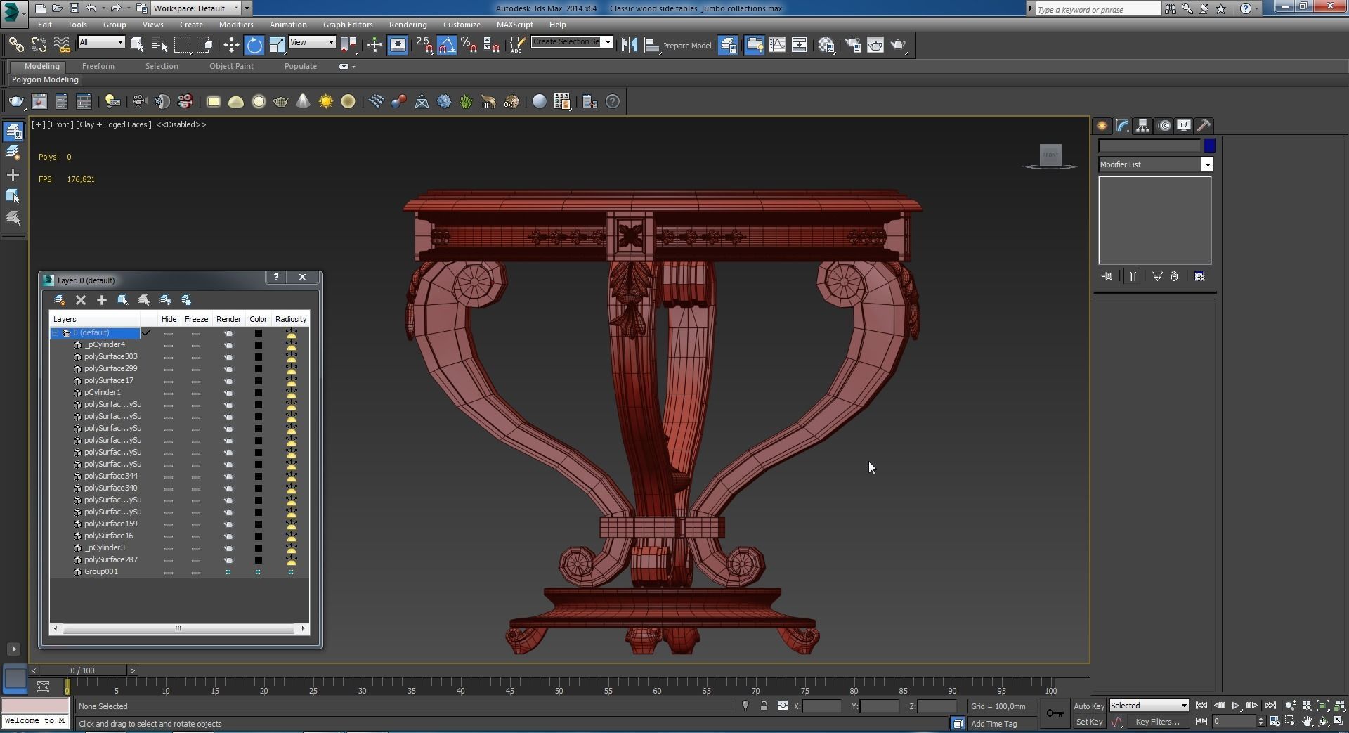 Classic wood side tables jumbo collections 3D model_9