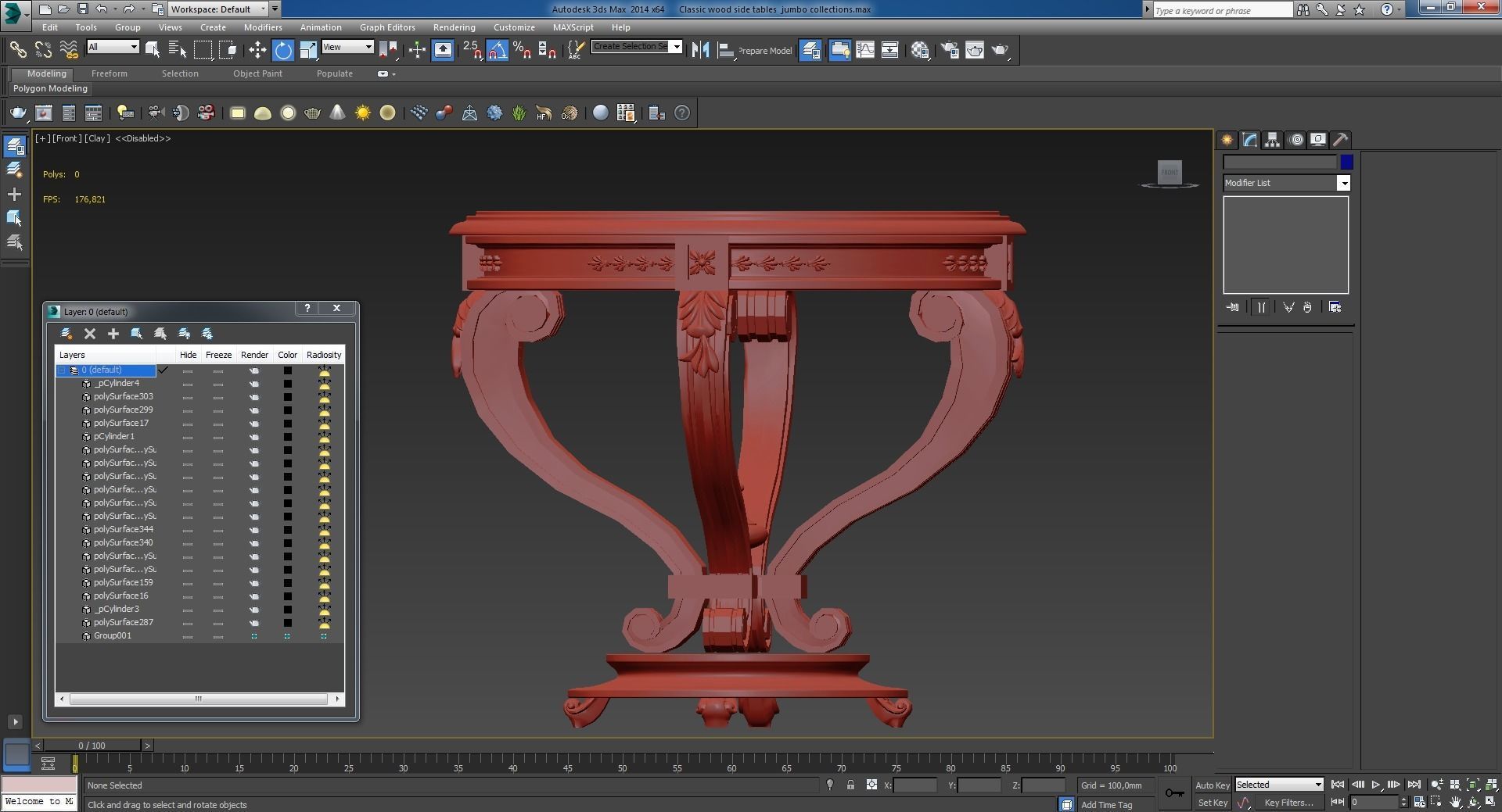 Classic wood side tables jumbo collections 3D model_8