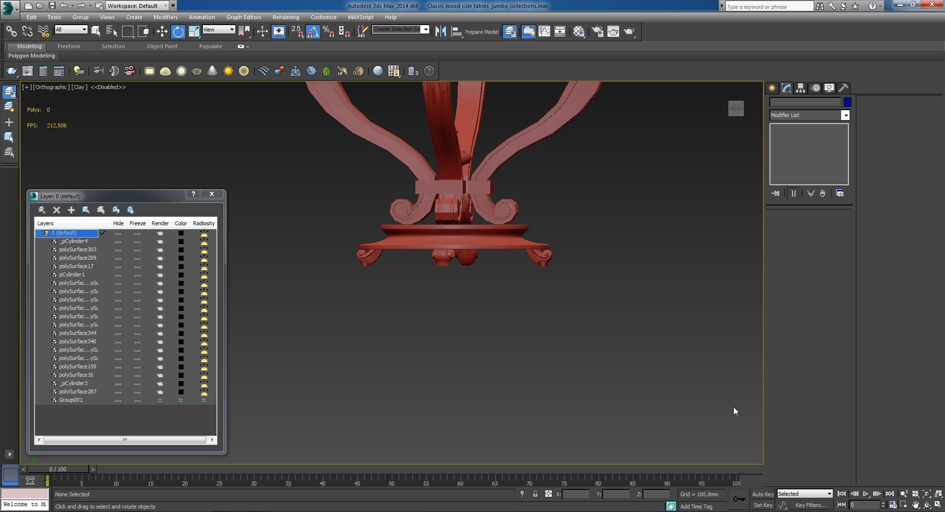 Classic wood side tables jumbo collections 3D model_11