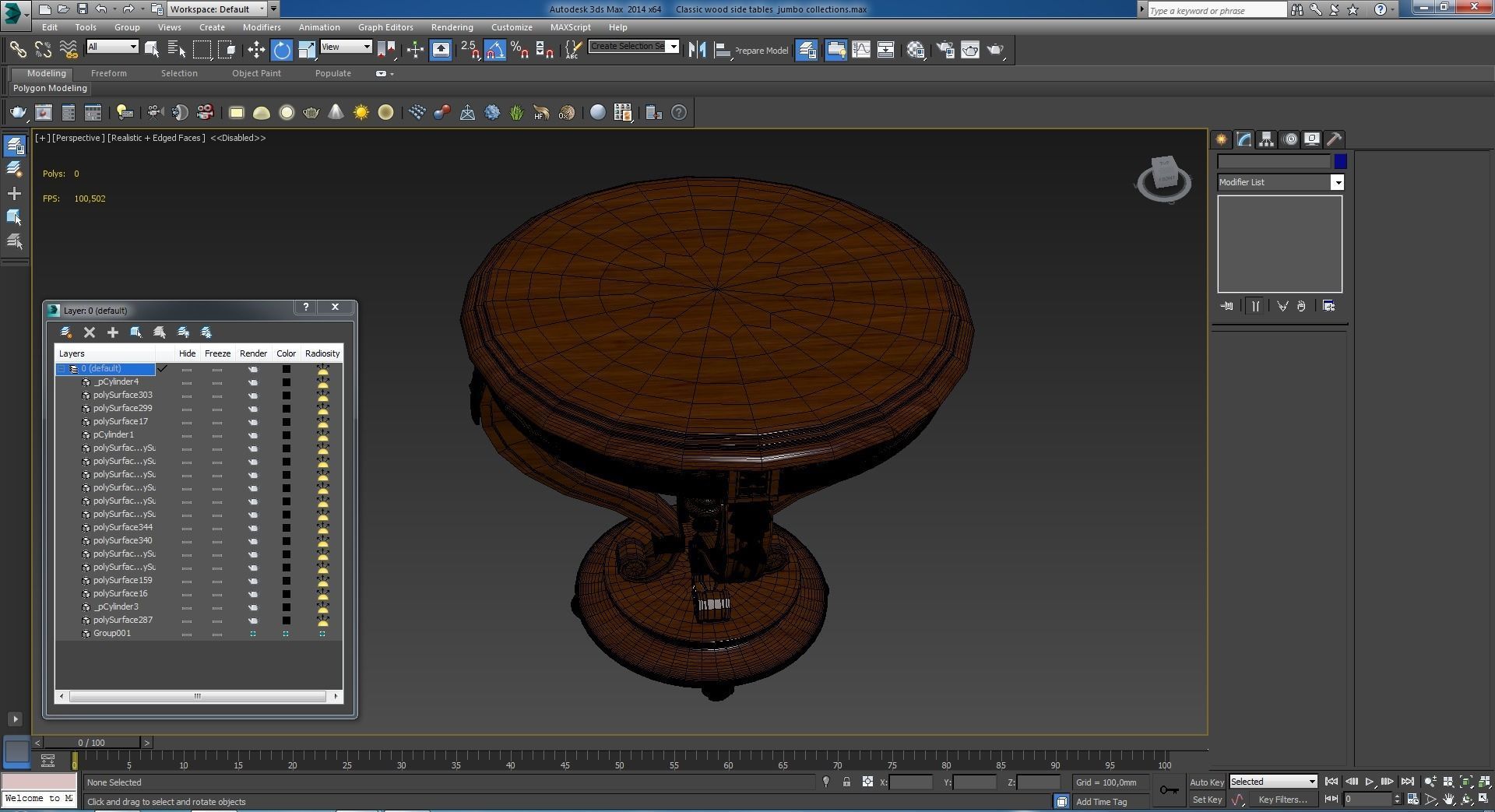 Classic wood side tables jumbo collections 3D model_6