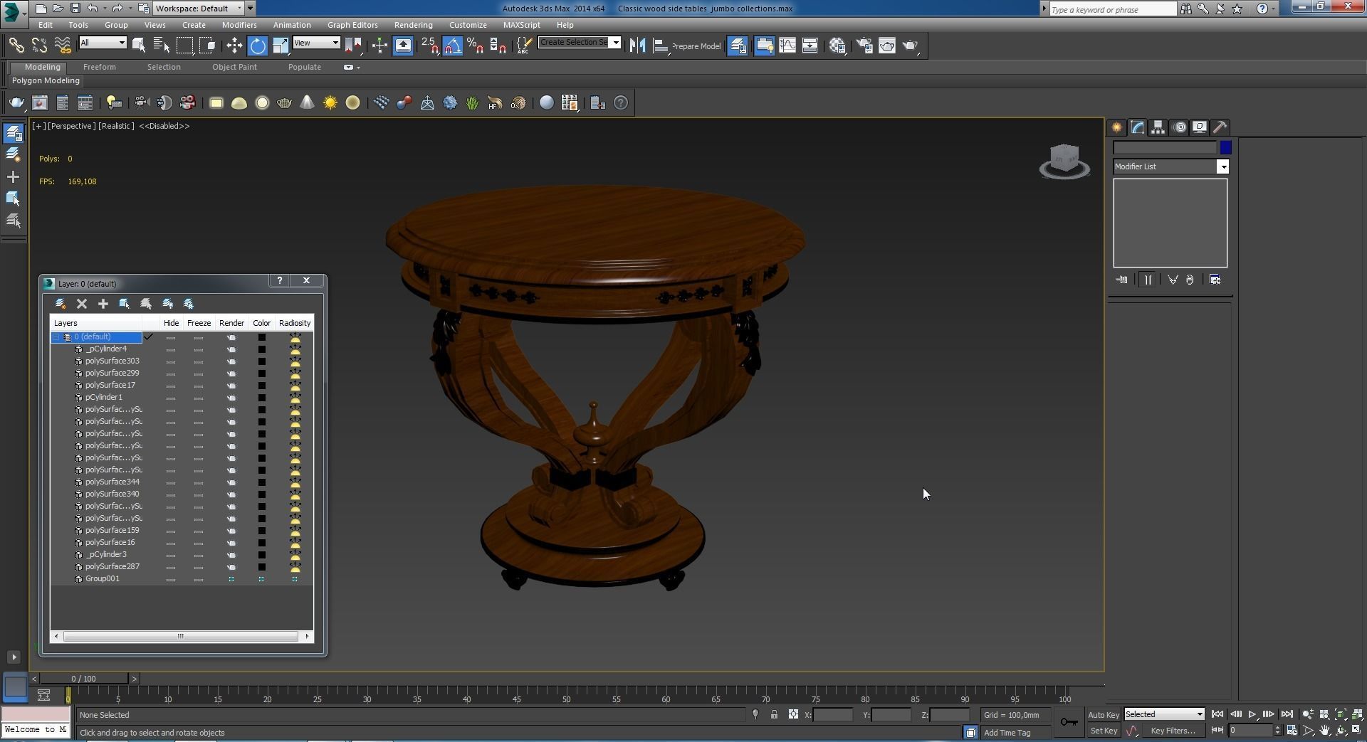 Classic wood side tables jumbo collections 3D model_4