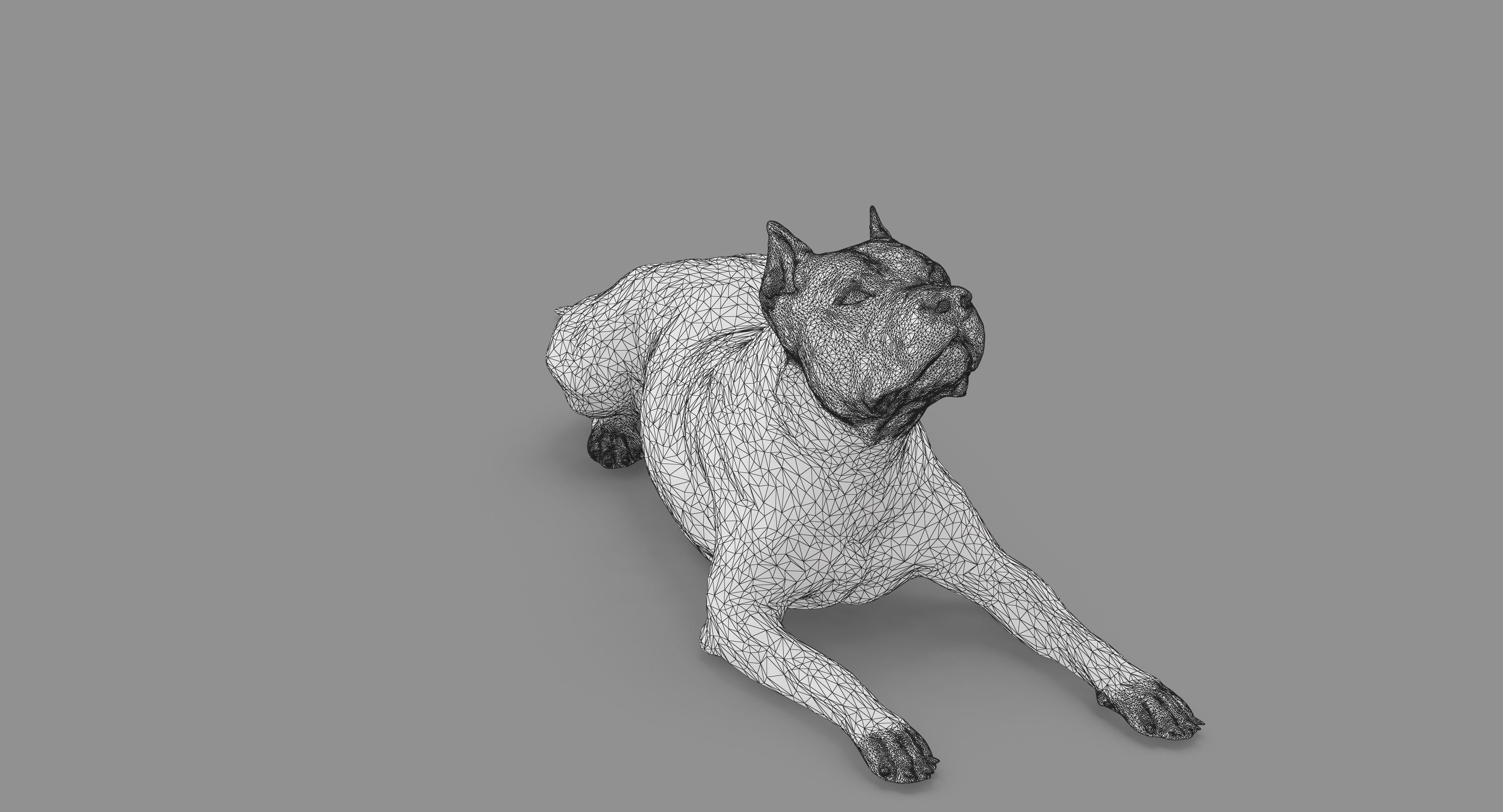 Staffordshire Lying Dog Low-poly 3D model_60