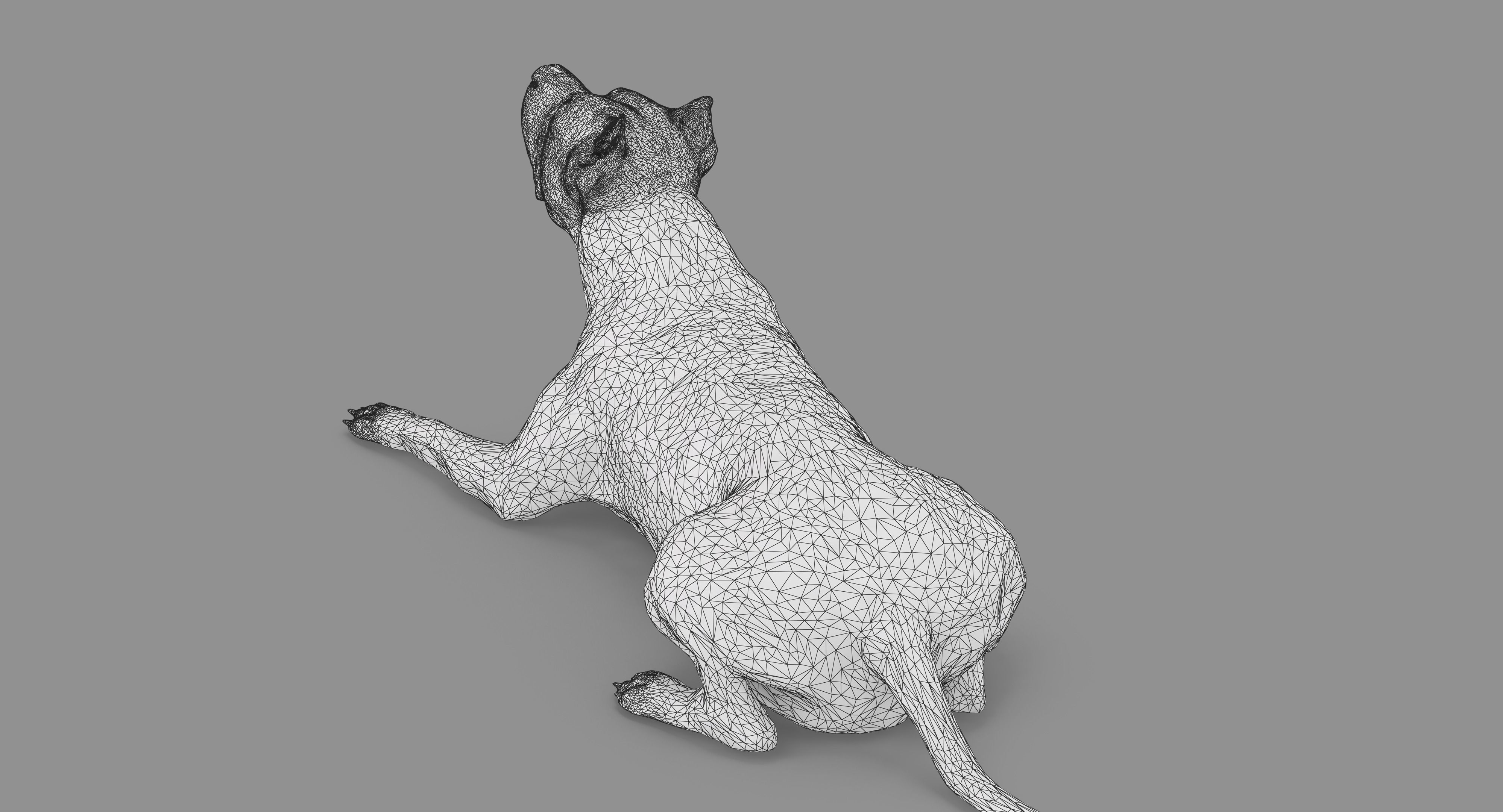 Staffordshire Lying Dog Low-poly 3D model_84