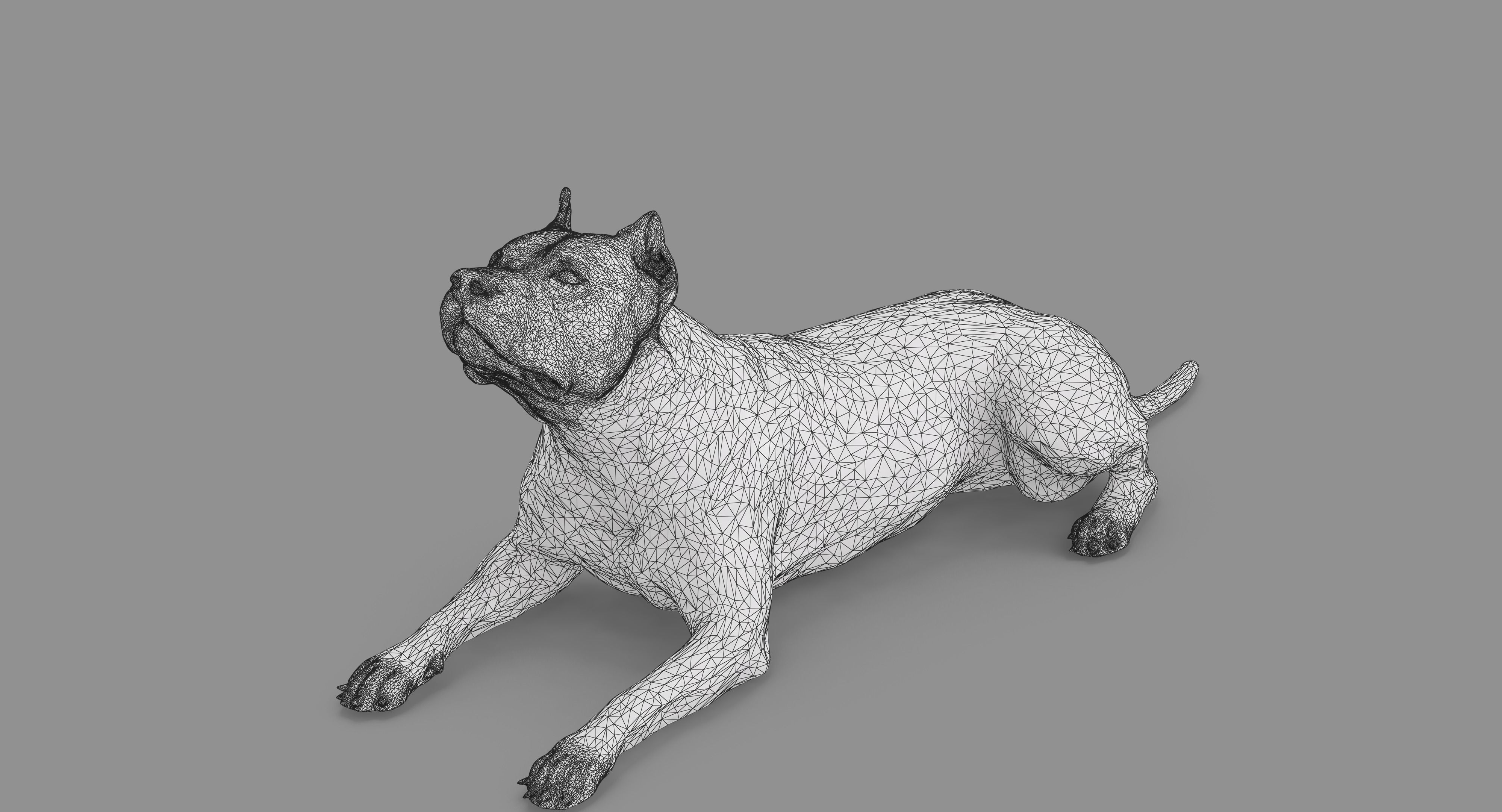Staffordshire Lying Dog Low-poly 3D model_52