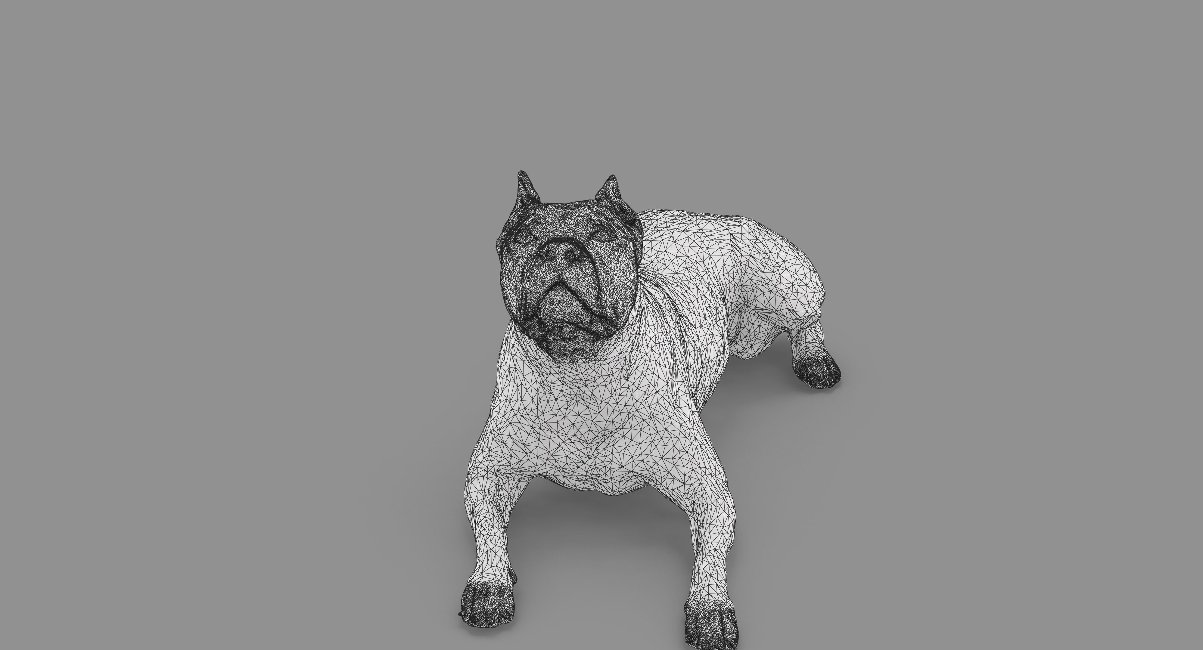 Staffordshire Lying Dog Low-poly 3D model_56