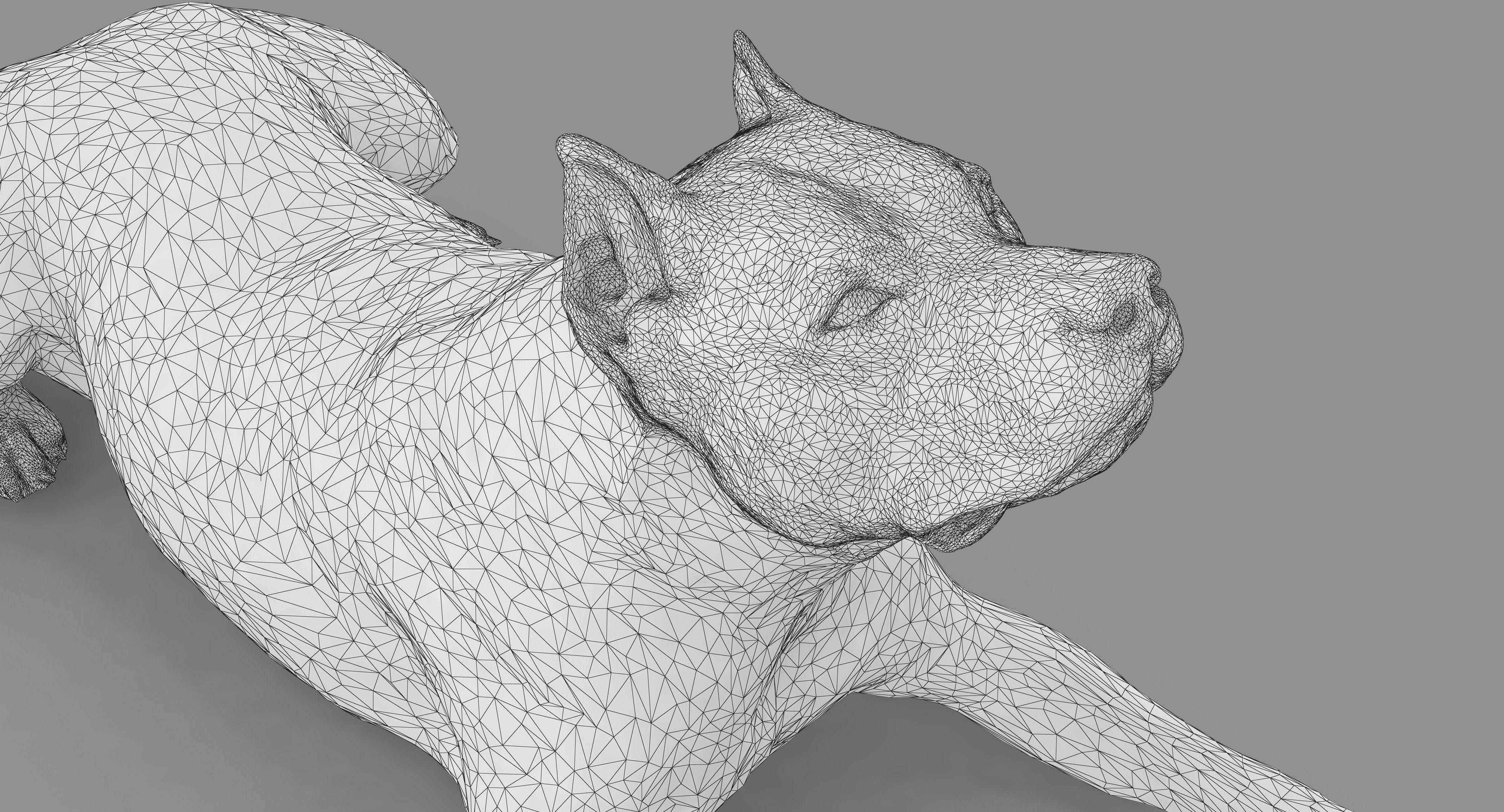 Staffordshire Lying Dog Low-poly 3D model_24