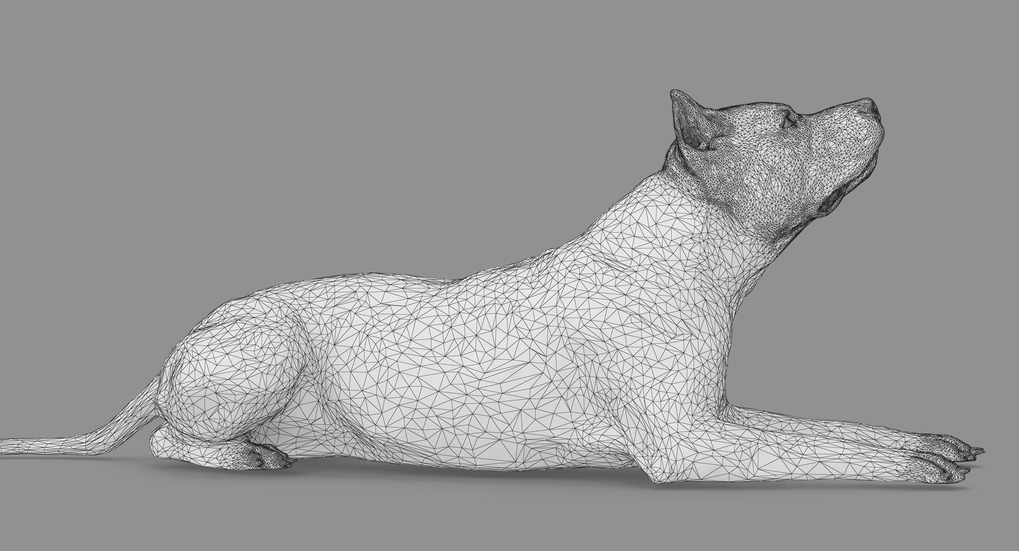 Staffordshire Lying Dog Low-poly 3D model_32