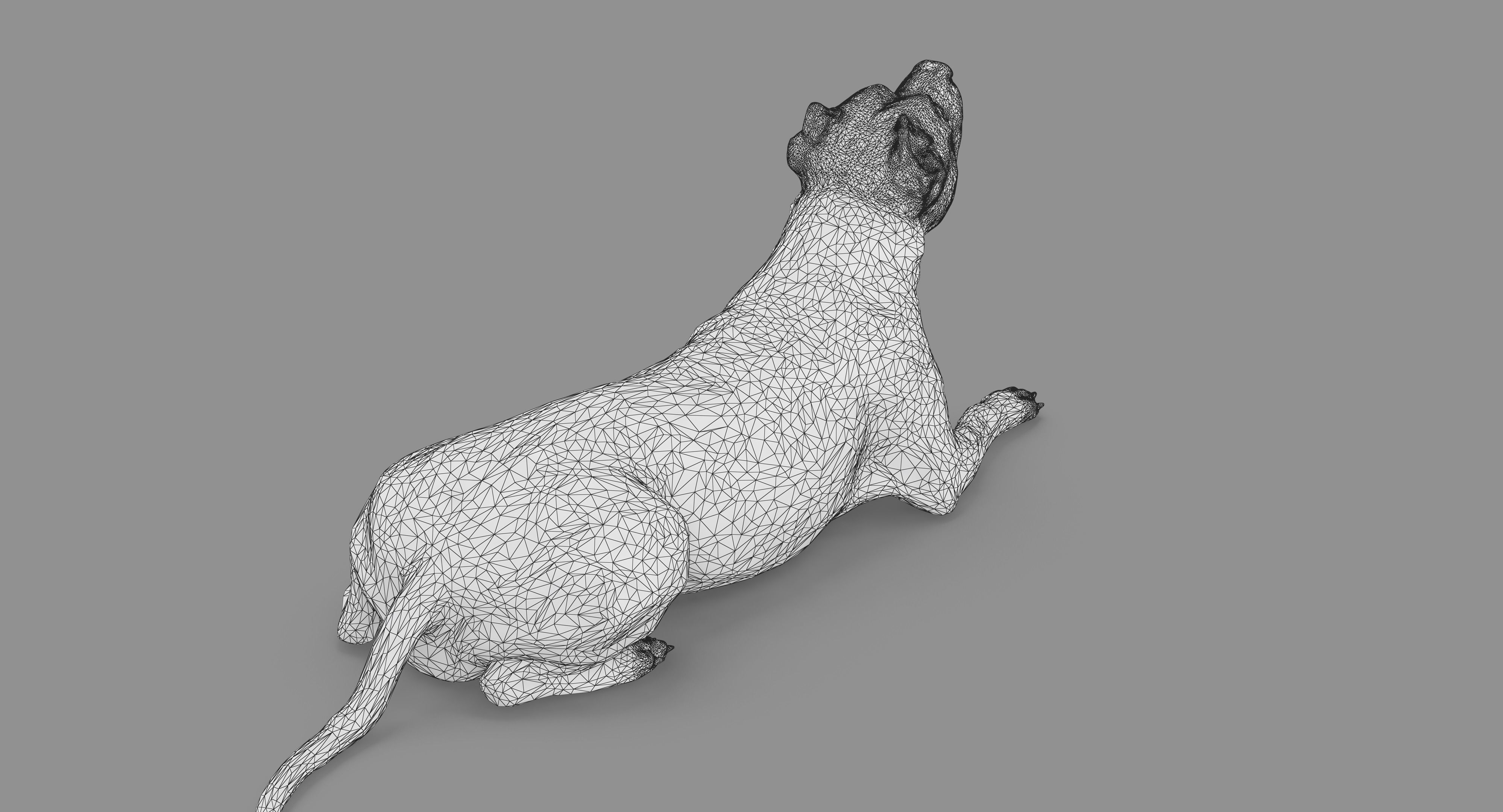 Staffordshire Lying Dog Low-poly 3D model_76