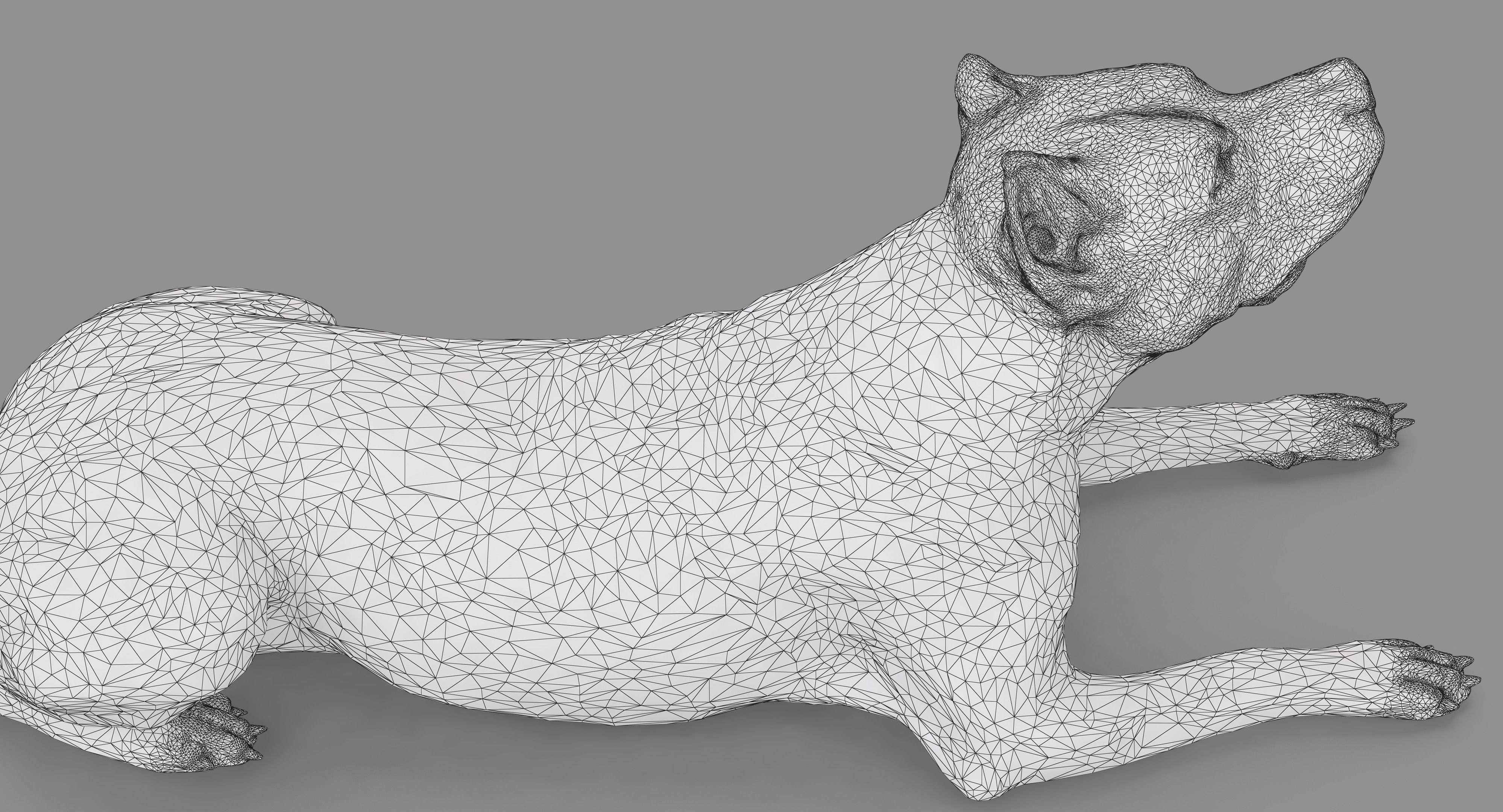 Staffordshire Lying Dog Low-poly 3D model_34