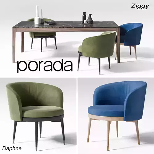 Chair and table Porada  3D model