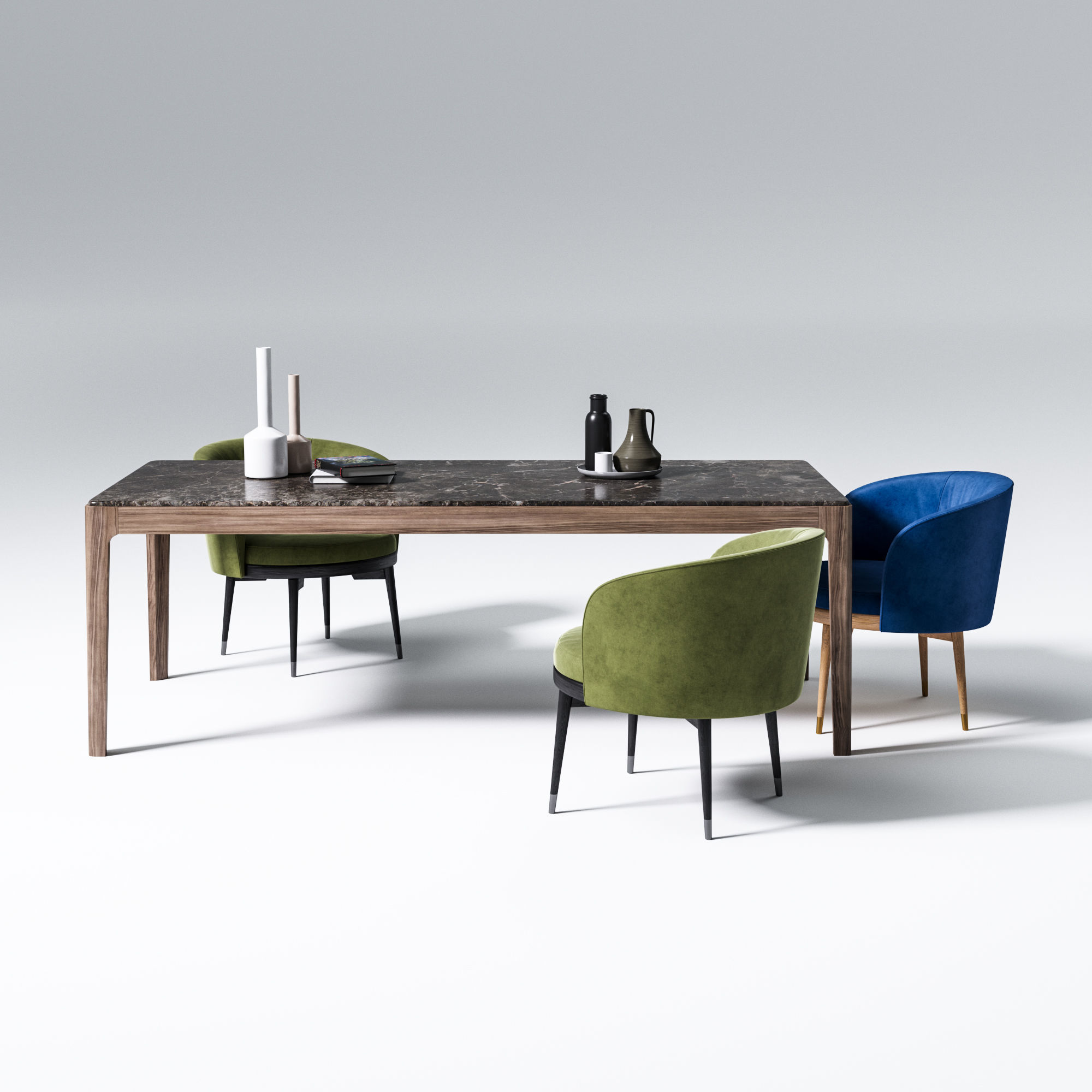 Chair and table Porada  3D model_1