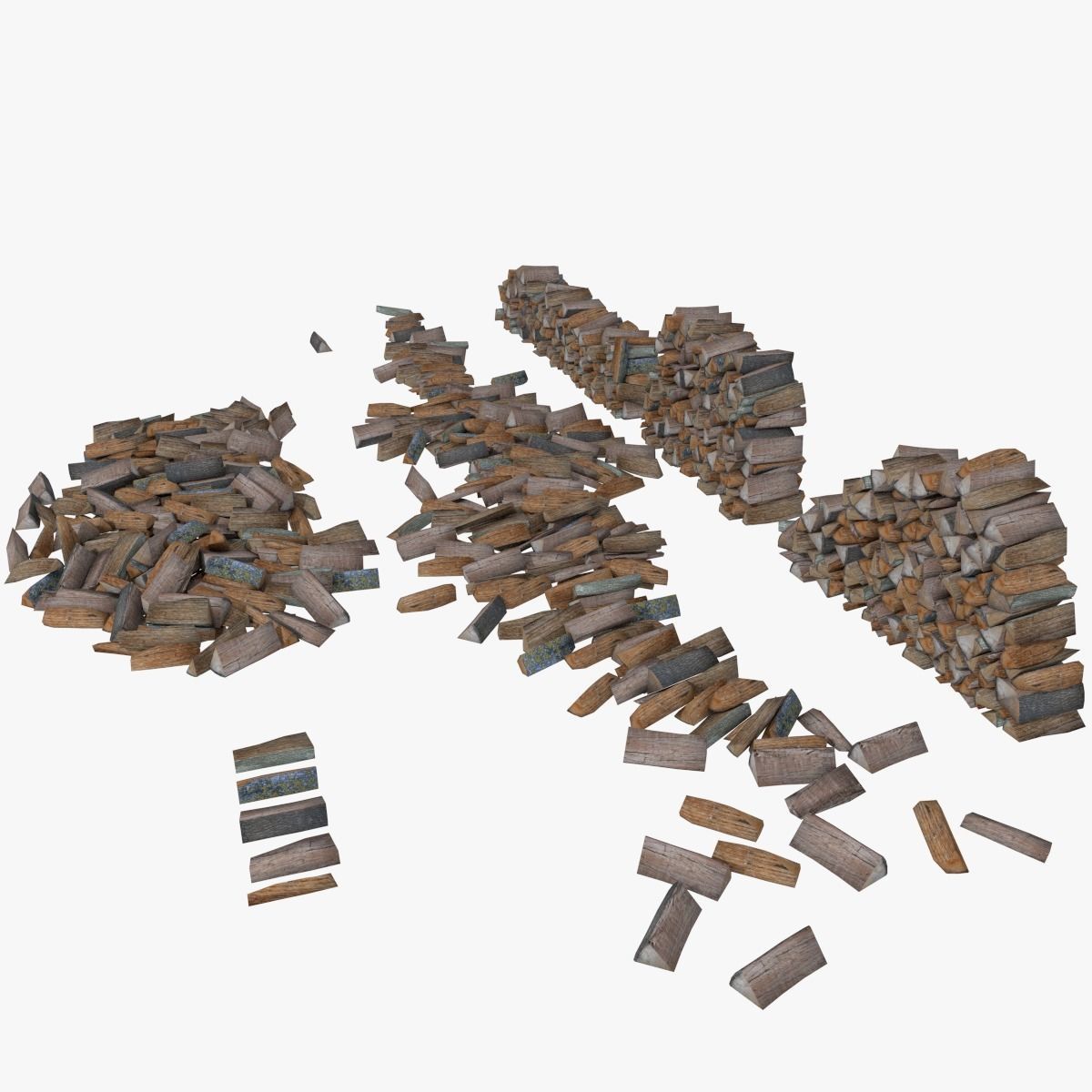 Firewood Type 1 Pack Low-poly 3D model_2