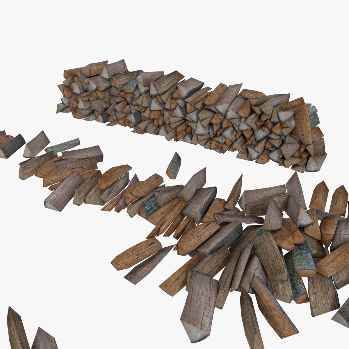 Firewood Type 1 Pack Low-poly 3D model_7