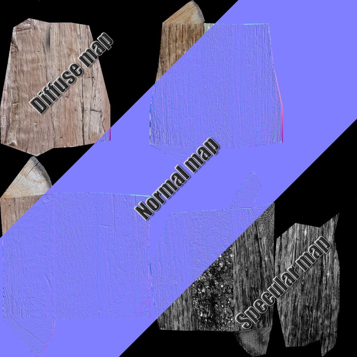 Firewood Type 1 Pack Low-poly 3D model_11