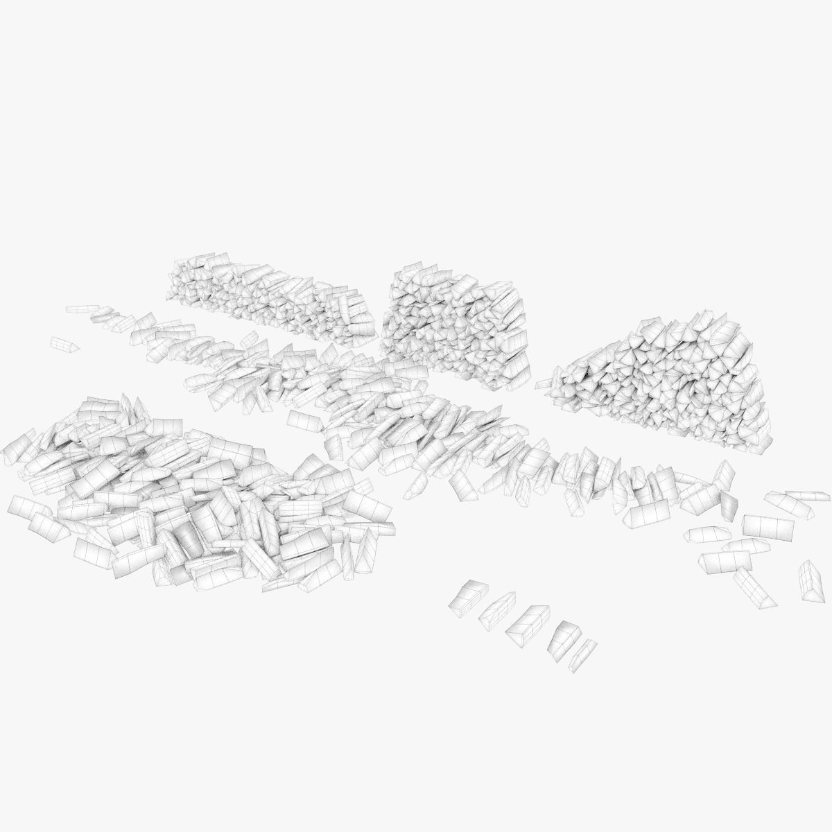 Firewood Type 1 Pack Low-poly 3D model_1