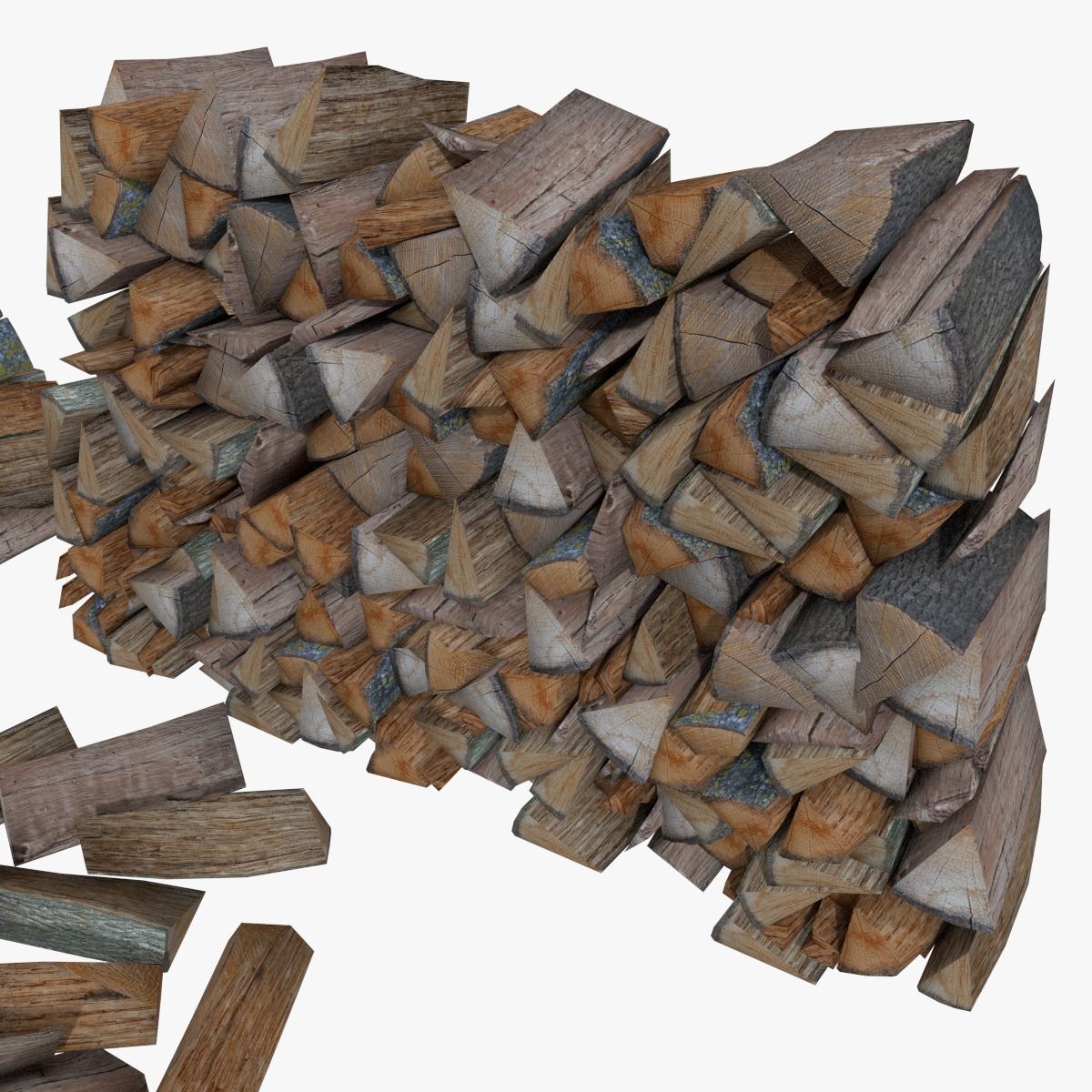 Firewood Type 1 Pack Low-poly 3D model_6