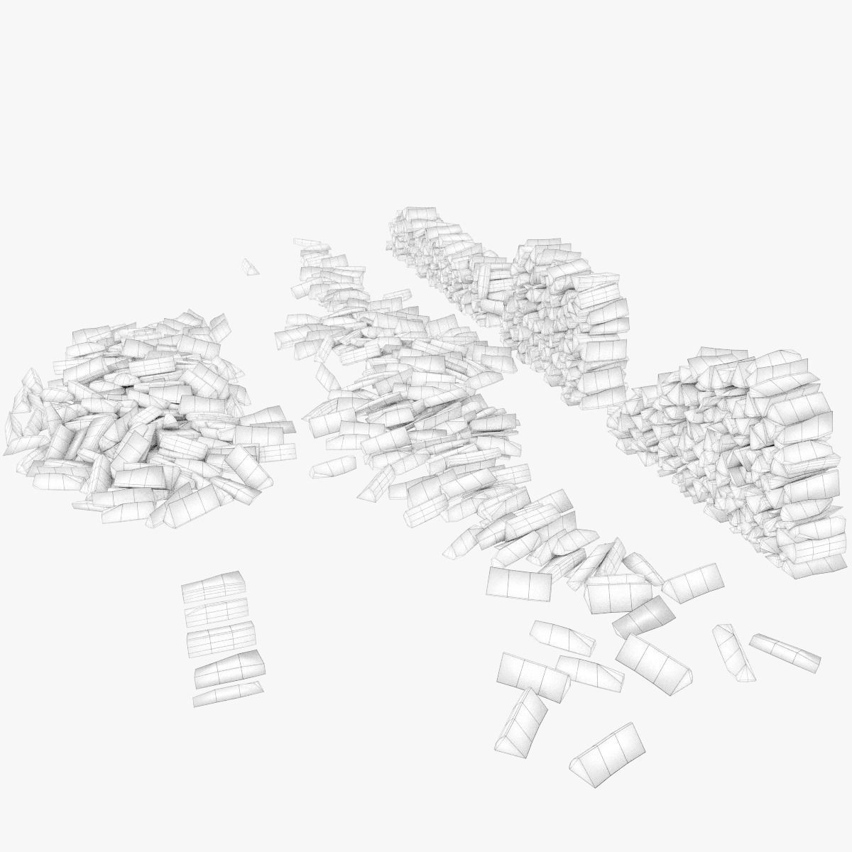 Firewood Type 1 Pack Low-poly 3D model_3