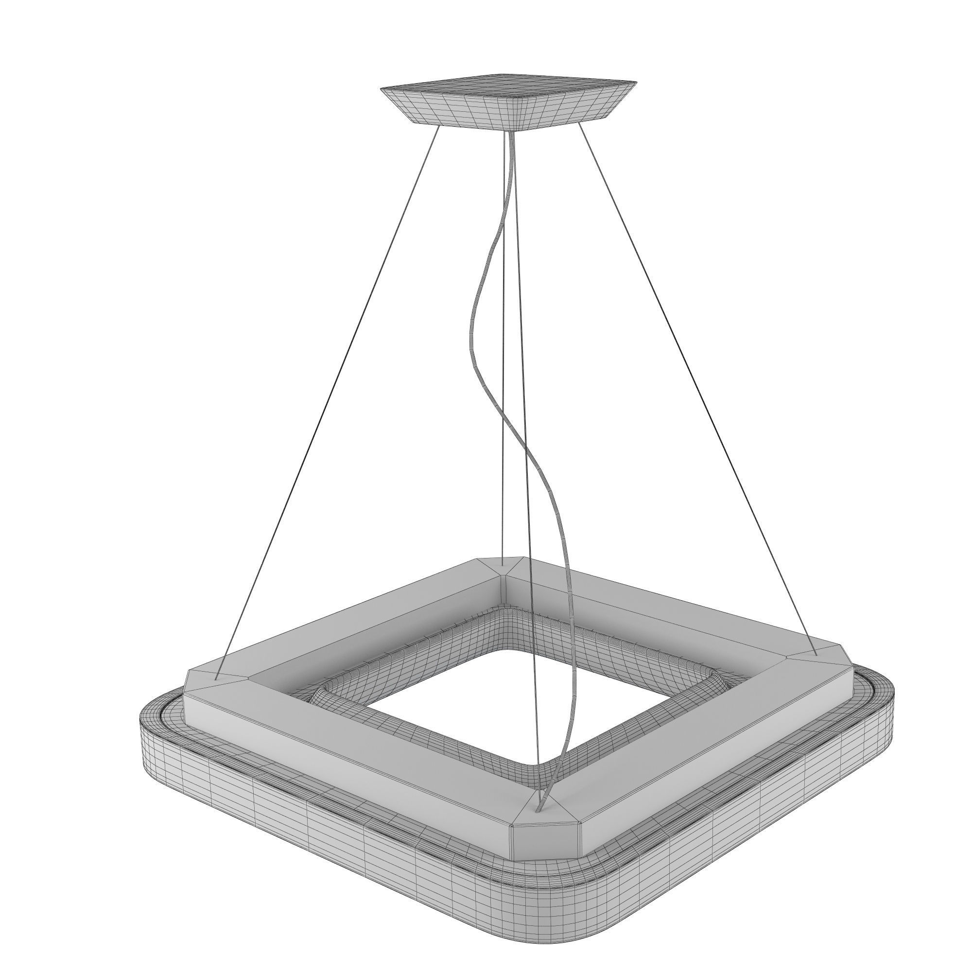 Light 4 model square led pendant 3D model_6