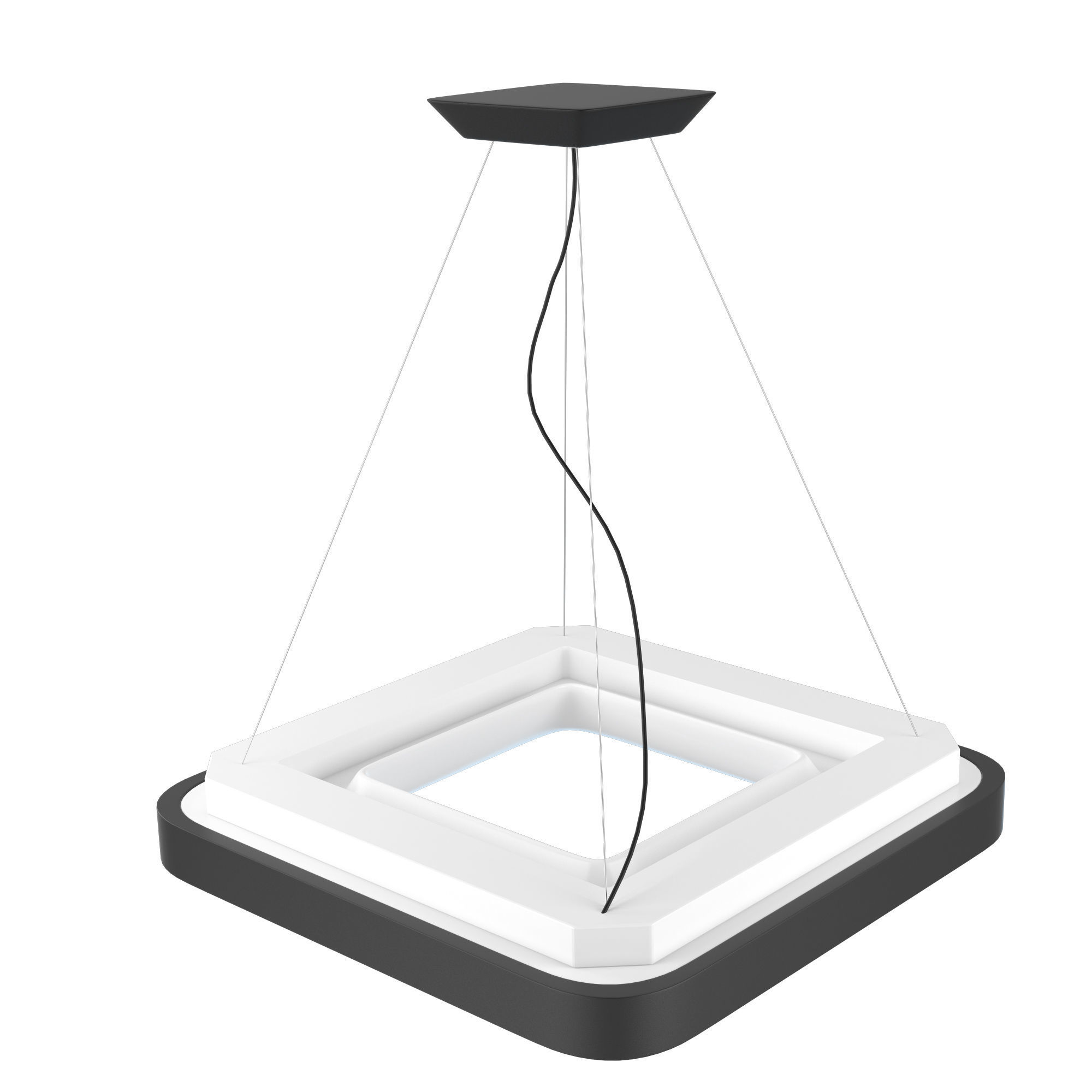 Light 4 model square led pendant 3D model_5