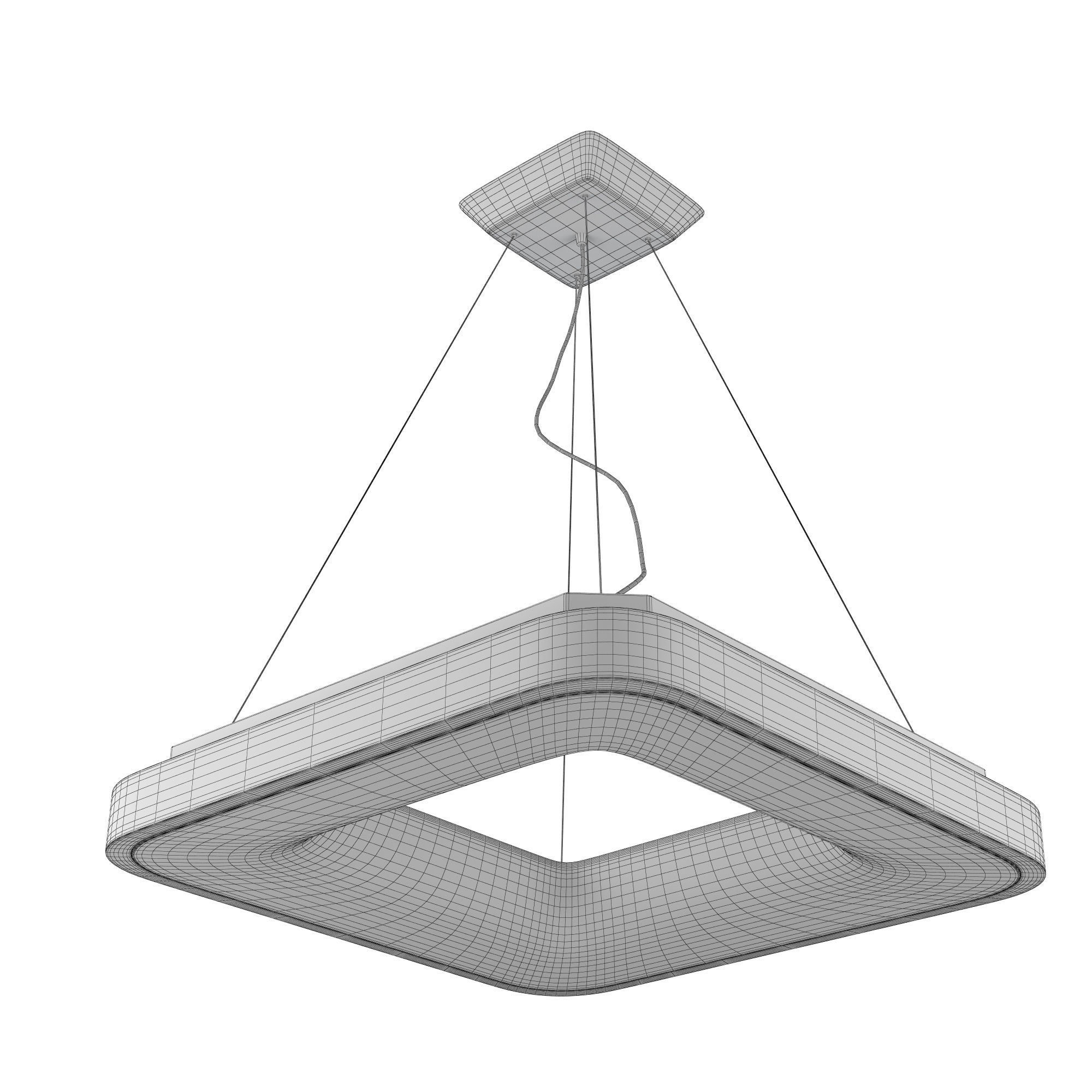 Light 4 model square led pendant 3D model_7