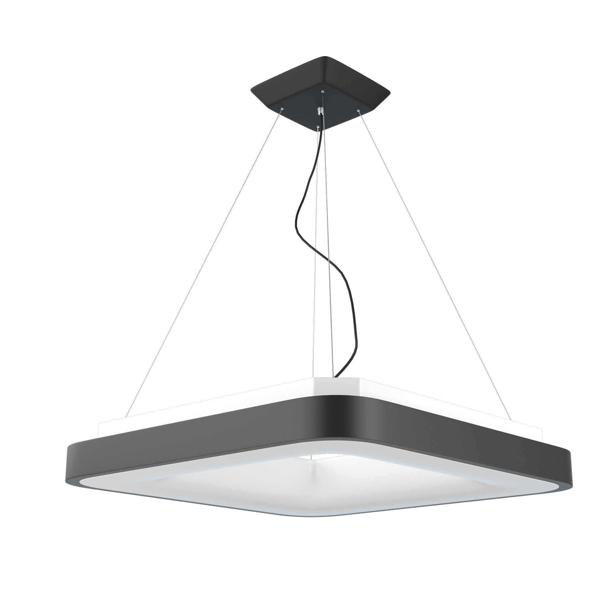 Light 4 model square led pendant 3D model_4