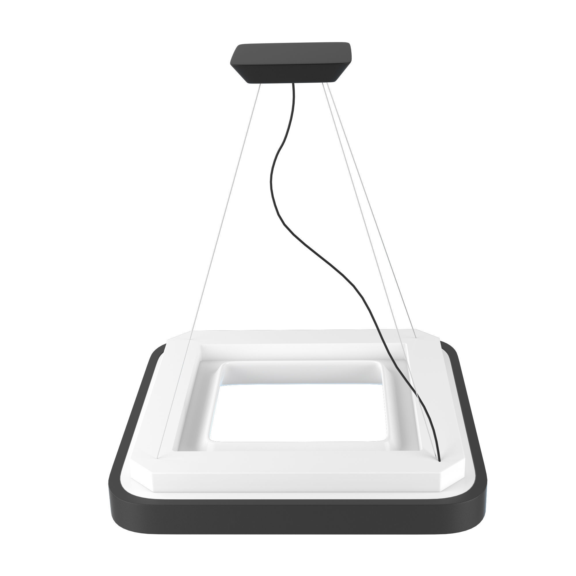 Light 4 model square led pendant 3D model_3