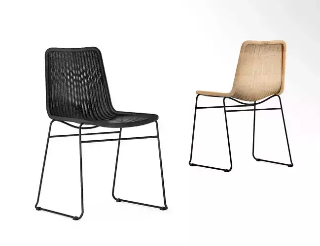 Mark Tuckey wicker chair c607 3D model